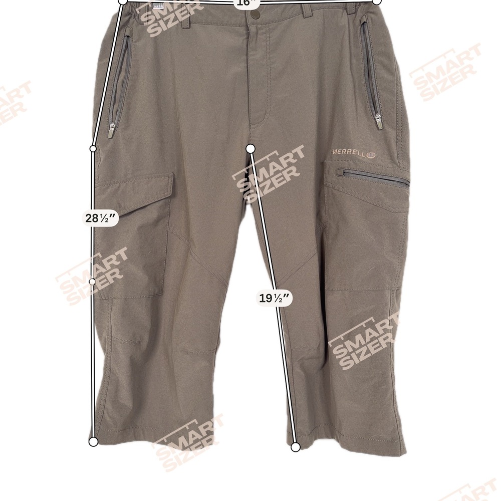 Merrell Cargo Capri Pants Mens 32 Brown Hiking Outdoor Cropped Lightweight B-560 - Picture 5 of 11